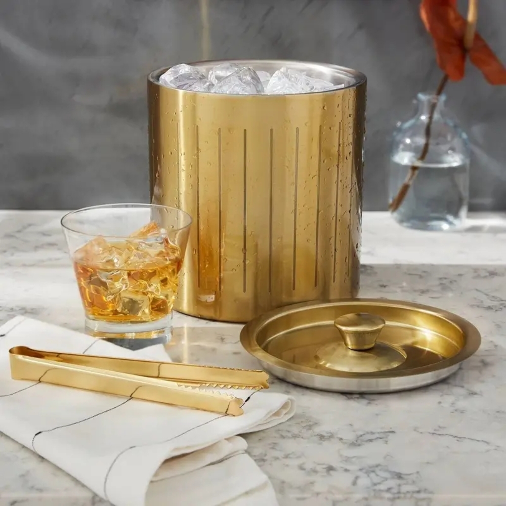 🆕️Project 62 Gold Stainless Steel Ice Bucket with Tongs